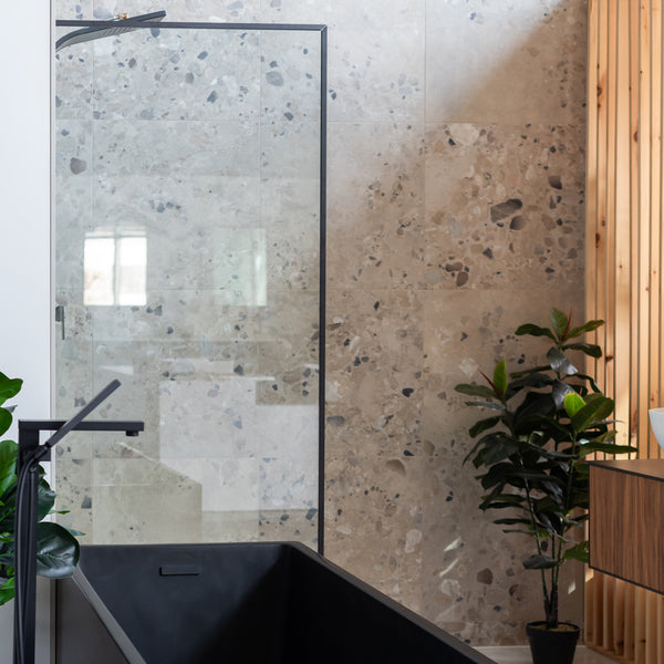 ALBERTO3679-BK MATTE BLACK FIXED SHOWER PANEL 36''x 79''
