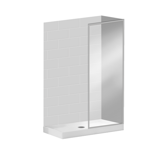 Alberto3679-BN BRUSHED NICKEL FIXED SHOWER PANEL 36''x 79''