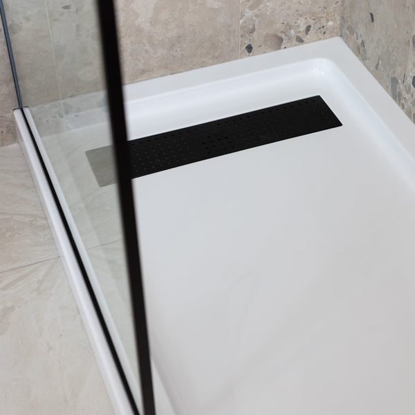 Aleka-LI Base de douche lisse 32"x 60"pour installation en alcôve ou en coin