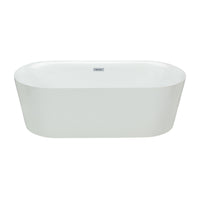 Glossy White Oval Freestanding Bathtub - II