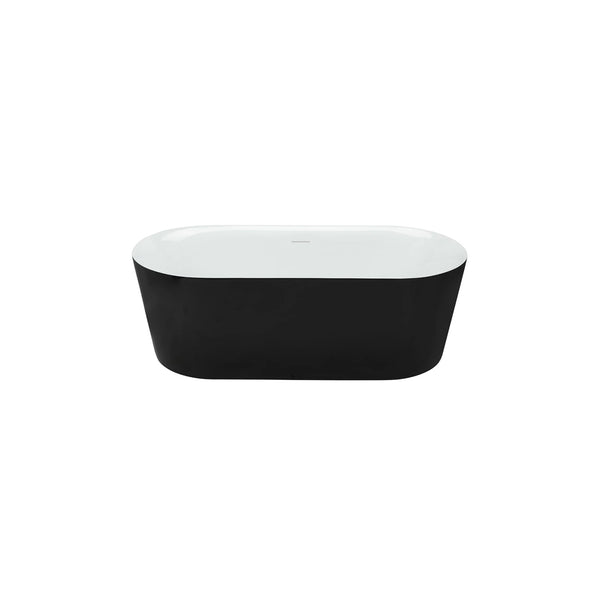 Bahli-BK-II Baignoire autoportante arrondie noire lustré 66''