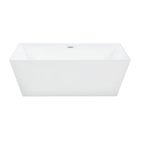 Barillo-60 Matte White Thin Edges Square Freestanding Bathtub 60''