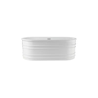 Bea-II Bain autoportant 66'' blanc lustré avec lignes