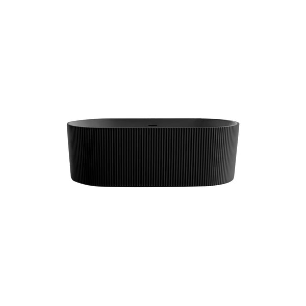 Beatrice-66-BK 66’’ matte black freestanding fluted bathtub