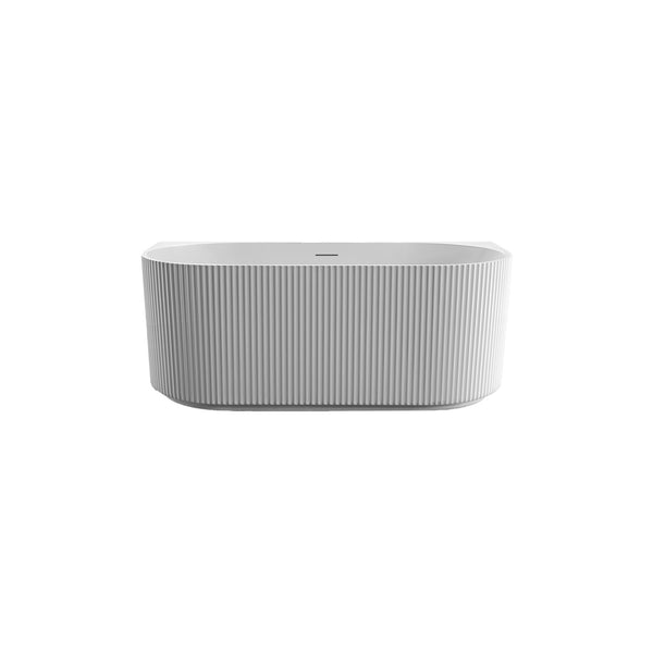 Bellino-60-MW 60’’ matte white freestanding fluted bathtub