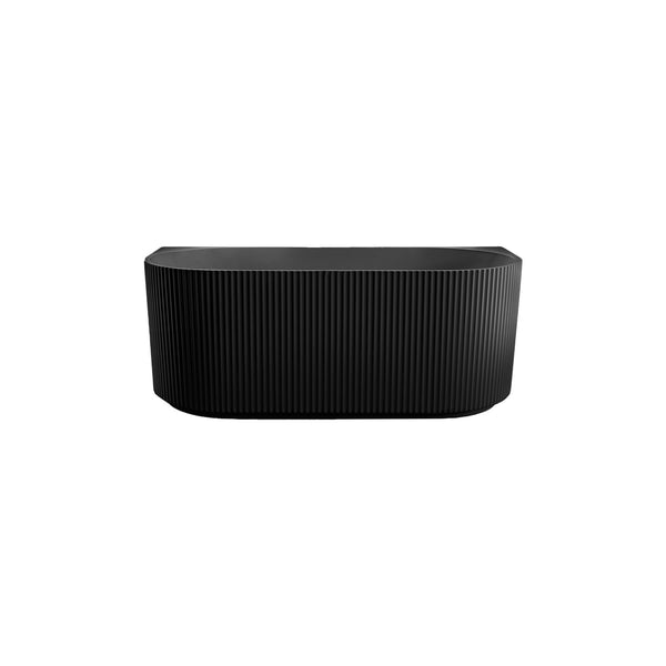 Bellino-66-BK 66’’ matte black freestanding fluted bathtub