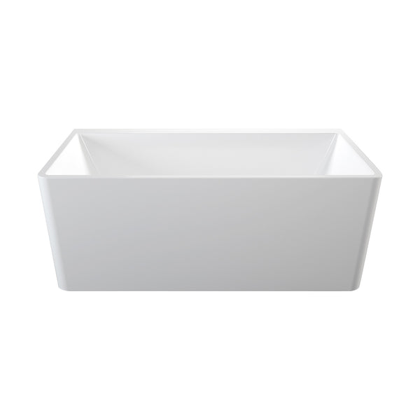 Bain autoportant rectangulaire 60’’ blanc lustré