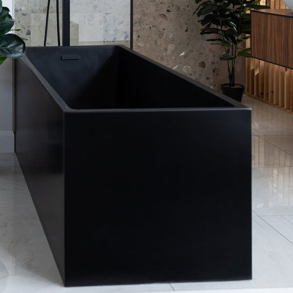 Bonno-II Matte Black Square Bathtub