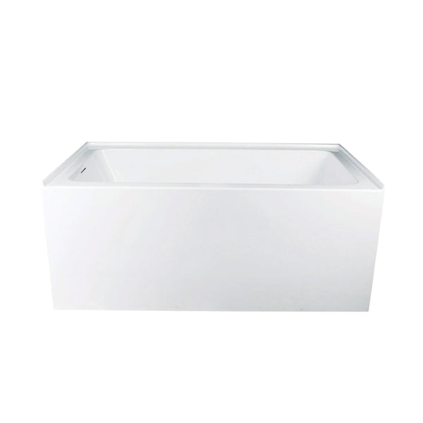 Baignoire en Alcôve 60" x 30" Blanche Brillante avec Drain à Gauche