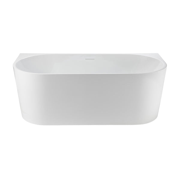 66’’ glossy white freestanding bathtub