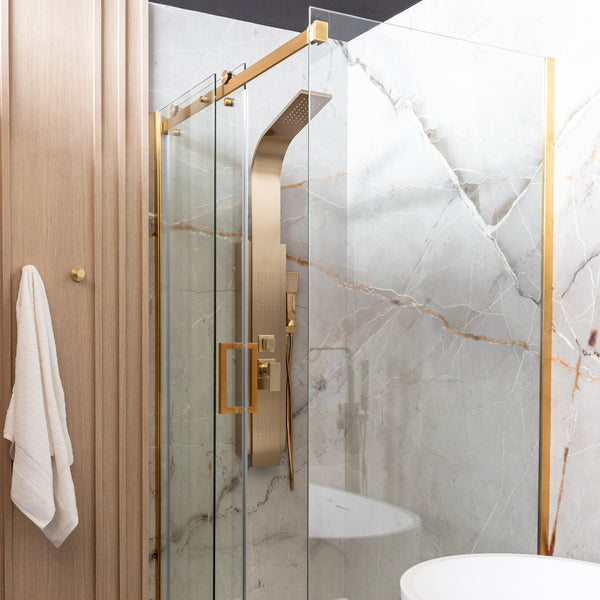 Cld-32GD-II Panneau de retour pour douche or brossé 32''