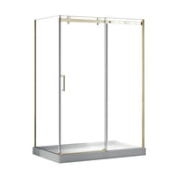 Panel Set and shower door in Brushed brass (Gold) finish