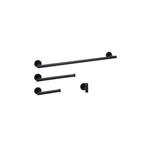 Daphne-BK Ensemble d'accessoires assortis ronds noir mat
