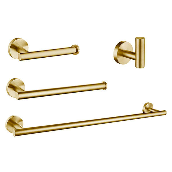 Brushed brass (gold) round assorted accessory set