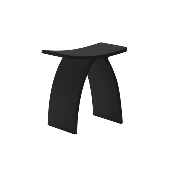 Deko-BK Banc de douche à surface solide noir mat