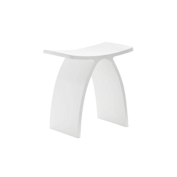 Banc de douche à surface solide blanc mat
