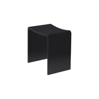 Delvine-BK Banc de douche à surface solide noir mat
