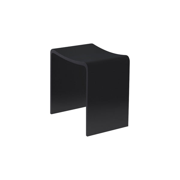 Banc de douche à surface solide noir mat