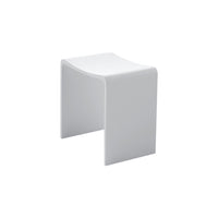Delvine-W Banc de douche à surface solide blanc mat