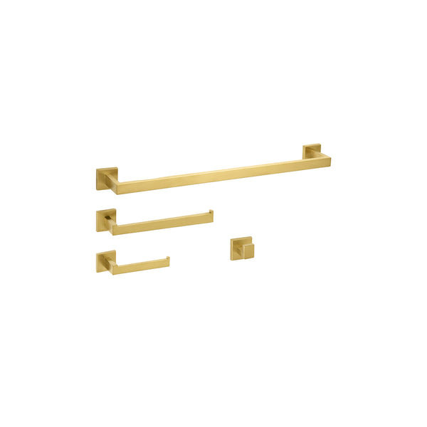 Dennis-GD Brushed brass (gold) square assorted accessory set