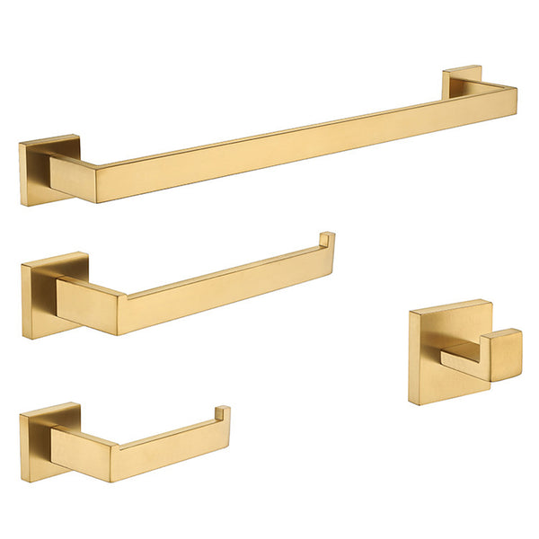 Brushed brass (gold) square assorted accessory set