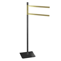 Diamante Freestanding Towel Holder Matte Black & Gold