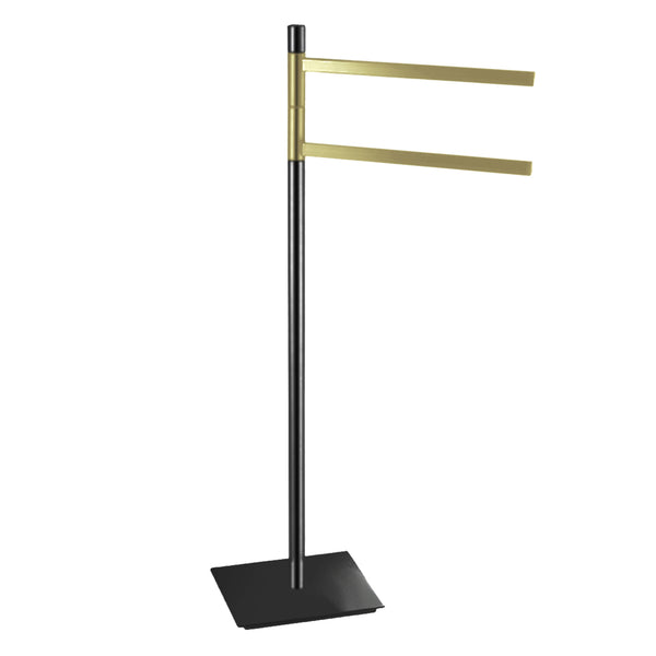 Freestanding Towel Holder Matte Black & Gold