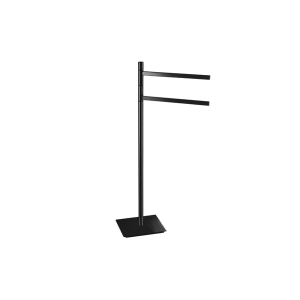 Round Freestanding Towel Holder Matte Black