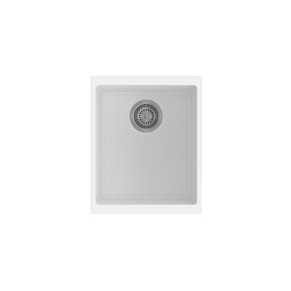 1 bowl, 14 5/8'' x 18 1/8'', undermount white bar sink