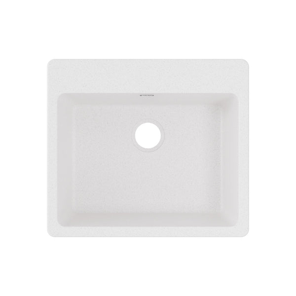 1 bowl, 25''X22'', dual mount white kitchen sink