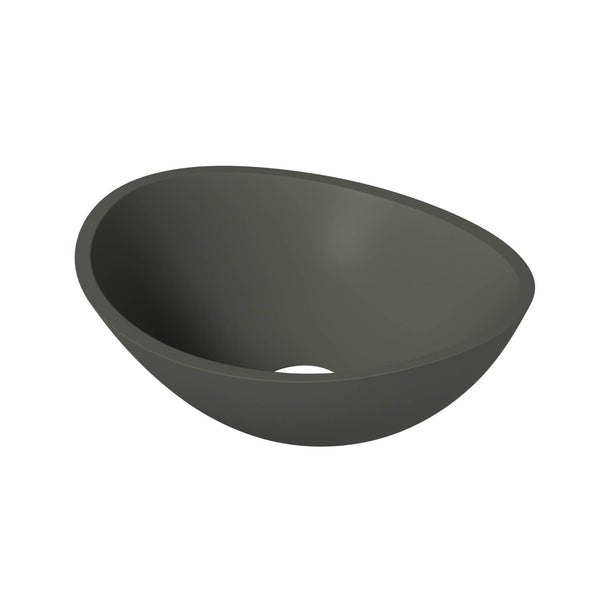 13’’X16’’ oval solid surface vessel sink in pure concrete