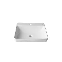 18’’X23’’ semi-recessed rectangular porcelain vessel sink
