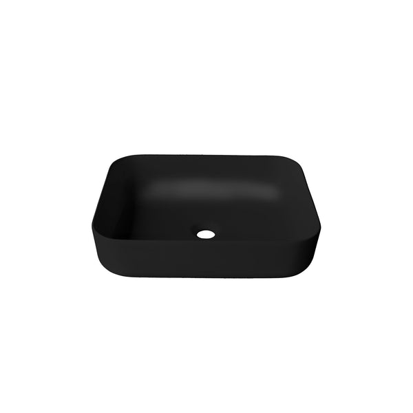 Vasque rectangulaire en porcelaine noir mat 20''X16''