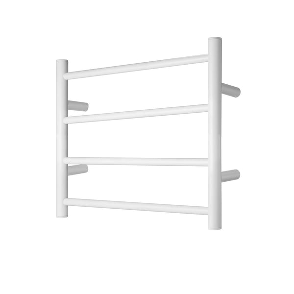 Glossy White Towel Warmer 4 Bars Round