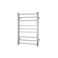 Brushed Nickel Towel Warmer 9 Bars Square