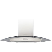 Hotte de Cuisinière Murale W Verre Rond 500Cfm