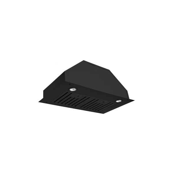 Hotte de cuisinière encastrée en acier inoxydable fini noir mat 650Cfm