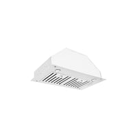 Hotte de cuisinière encastrée en acier inoxydable fini blanc mat 650Cfm