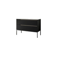 VANITÉ SUR PATTES 2 TIROIRS NOIR MAT 48"