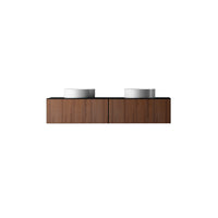 60'' SUSPENDED VANITY 2 DRAWERS WOOD SLAT