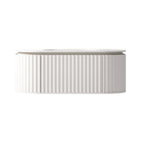 VANITÉ SUSPENDUE RONDE 1 TIROIR BLANC MAT 48''