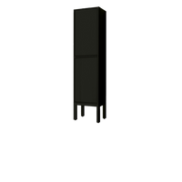 16'' matte black 2-door linen cabinet on legs ''SHAKER''