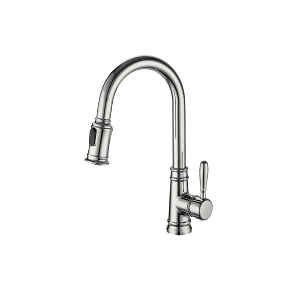 Robinet de cuisine à poignée simple nickel brossé