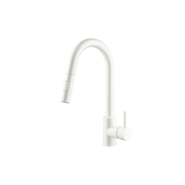 Matte White Pull Out Kitchen Faucet