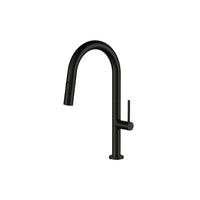 Robinet de cuisine à bec rétractable et double jet fini noir mat
