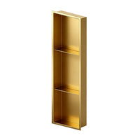 Rectangle 12″x36″ Shower Niche in Brushed Brass Finish