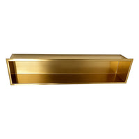 Single-shelf rectangular shower niche in brushed brass (Gold) finish