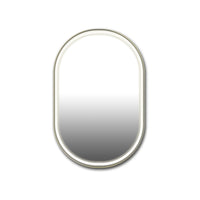 Miroir ovale 24''X36'' en laiton brossé (or) avec lumières DEL