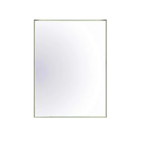 Miroir rectangulaire 24''X32'' avec cadre en laiton brossé (or) et lumières DEL