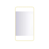 Miroir rectangulaire 20''X38'' avec cadre en laiton brossé (or) et coin rond